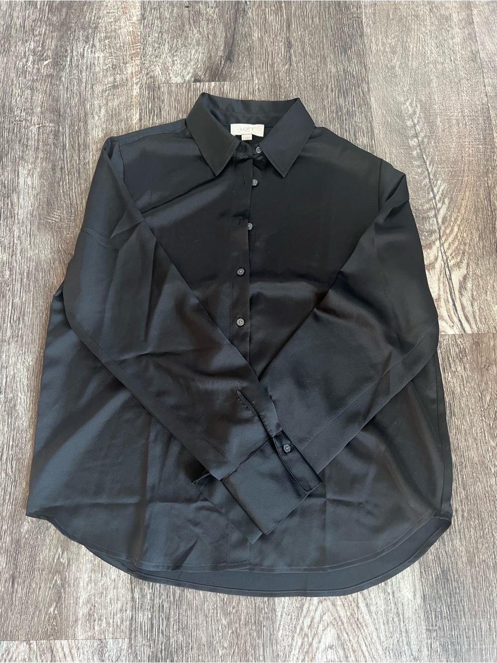 Loft Black Satin Blouse